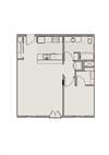 Bell Tower Old Town Square 2D 1 bedroom floor plan